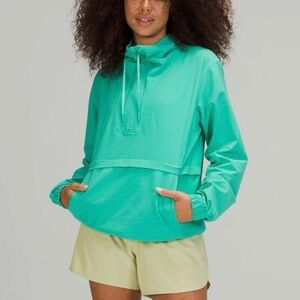 Lululemon Pack Light Pullover Jacket Paradise Green Sz 6 2021 Packable Half Zip